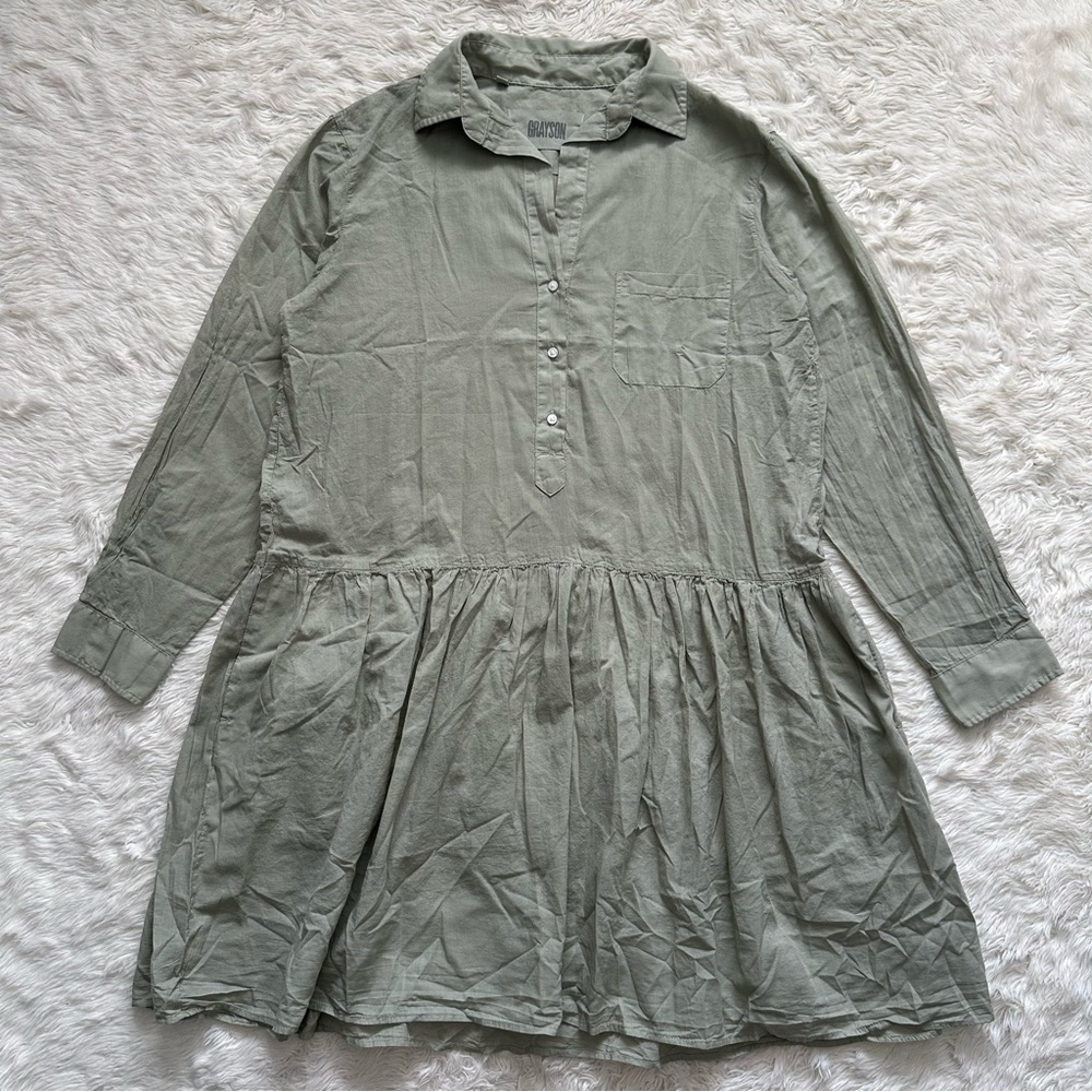 Grayson By Frank & Eileen The Changemaker Dress Shirtdress Light Green Sz 3 M